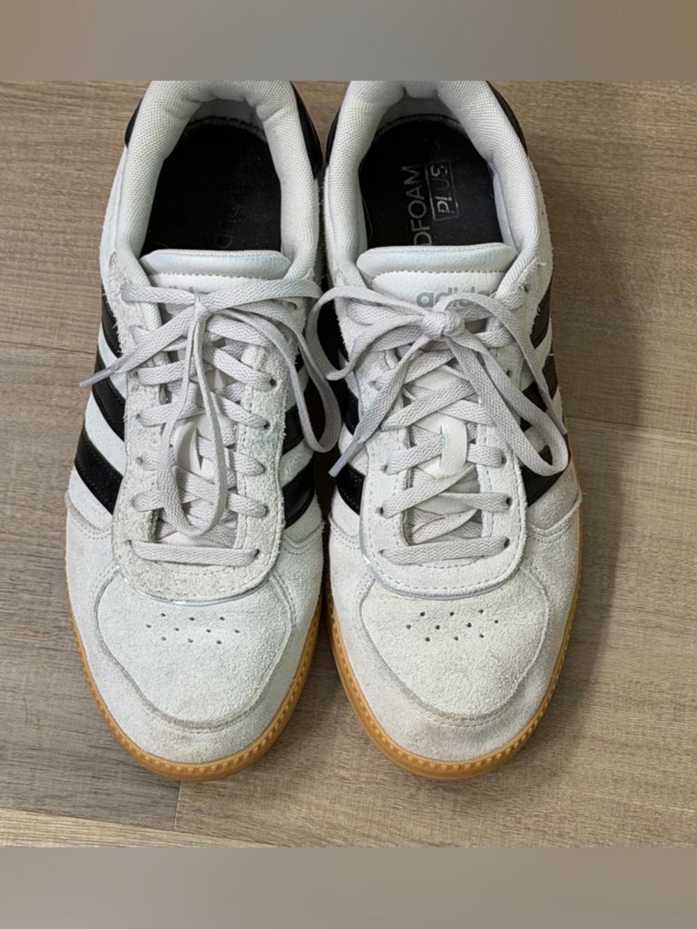 adidas women’s Grey Sneakers with Black Stripes women’s size 8 US  / 39